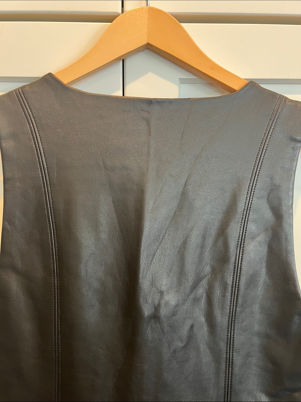NWT Guess Black Faux Leather Zip-Front Romper - Picture 8 of 12